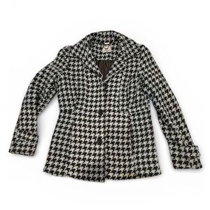 Jou Jou Black and Light Blue Houndstooth Blazer